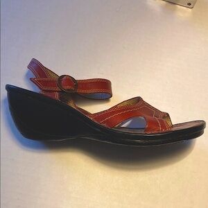 Hush Puppies Red and Black Sandals with Adjustable Straps